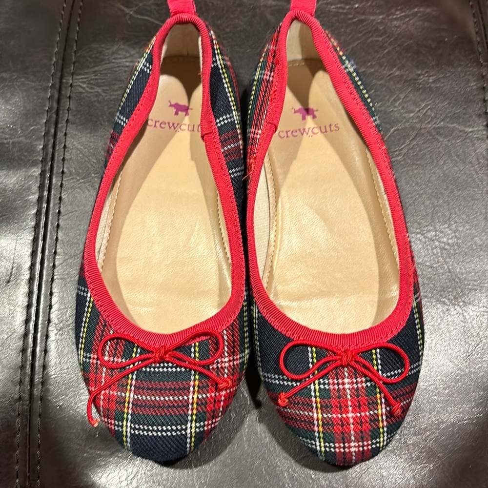 J Crew Girls Tartan Plaid Ballet flats, size 11